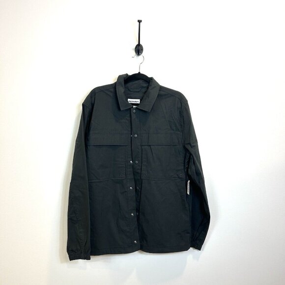 NWT Old Navy Mens Poplin Workwear Shacket Dark Gray Size Large - Picture 1 of 10